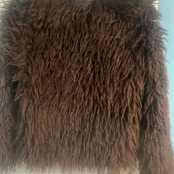 Brown shaggy faux fur jacket - Picture 2 of 3